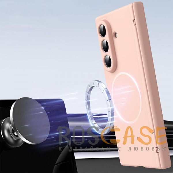Фото Розовый Чехол 3D с Magsafe и внешним стеклом для Samsung Galaxy Z Fold 8 Ultra