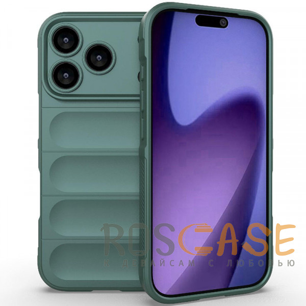 Фото Зеленый Flex Silicone | Противоударный чехол для iPhone 17 Pro с защитой камеры и микрофиброй