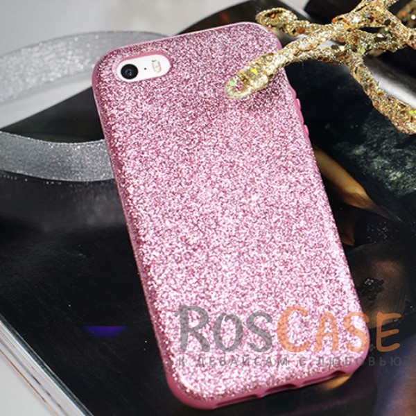Фото Розовый / Rose Gold Блестящий силиконовый чехол для Apple iPhone 5/5S/SE
