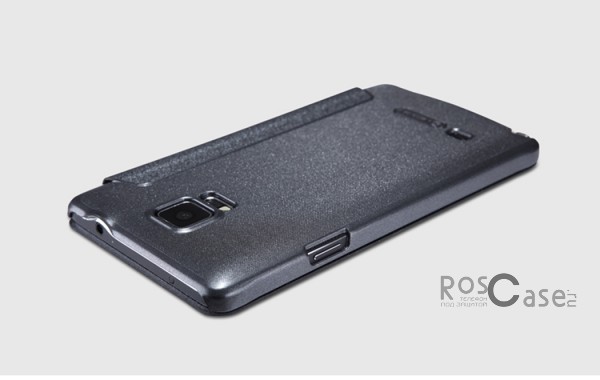 Фотография Черный Кожаный чехол (книжка) Nillkin Sparkle Series для Samsung N910H Galaxy Note 4