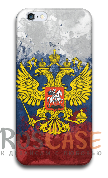 Фото Герб России Пластиковый чехол RosCase "Флаги" для iPhone 6/6s (4.7")