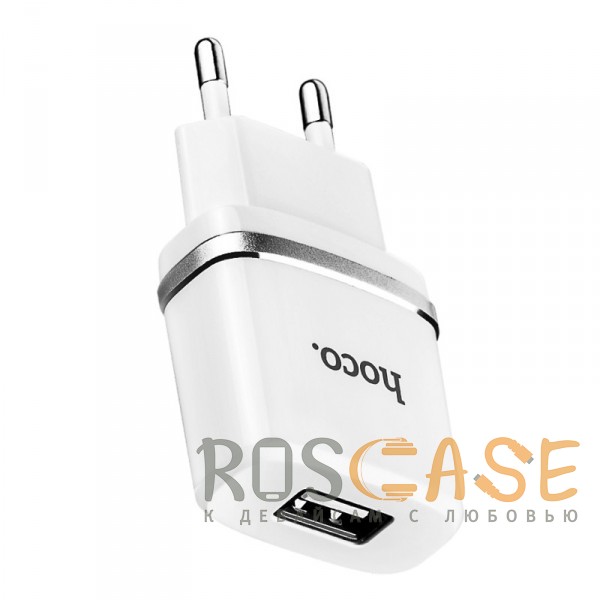 Фотография Белый Сетевое зарядное устройство HOCO C11 1USB 1A + кабель Micro USB 