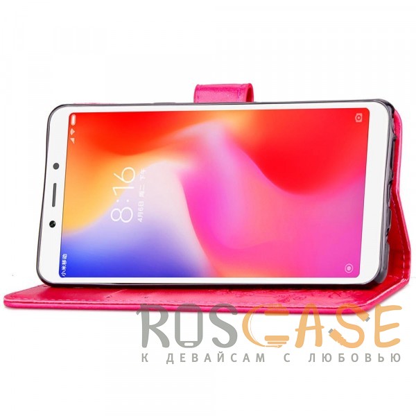 Фотография Розовый Чехол-книжка с узорами на магнитной застёжке для Xiaomi Redmi 6A