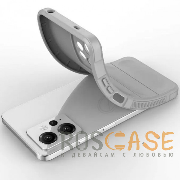 Фотография Серый Flex Silicone | Противоударный чехол для Xiaomi Redmi Note 12 4G с защитой камеры и микрофиброй