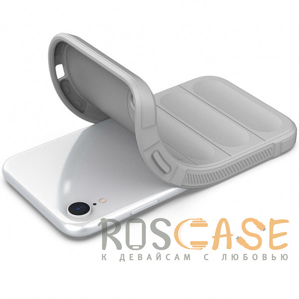 Фотография Серый Flex Silicone | Противоударный чехол для iPhone XR с защитой камеры и микрофиброй