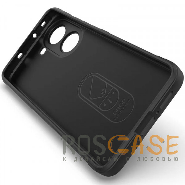 Изображение Черный Flex Silicone | Противоударный чехол для Xiaomi Redmi Turbo 4 с защитой камеры и микрофиброй