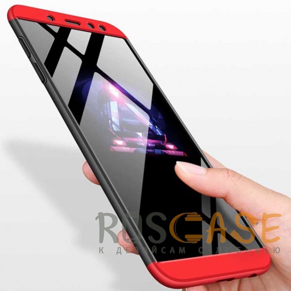 Фото Черный / Красный GKK LikGus 360° | Двухсторонний чехол для Samsung Galaxy A6 (2018) с защитными вставками