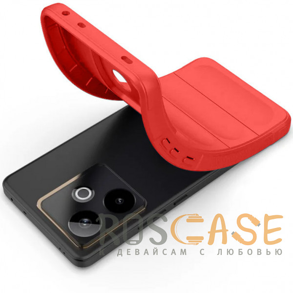 Фотография Красный Flex Silicone | Противоударный чехол для Realme GT7 / GT 7 / 7T с защитой камеры и микрофиброй