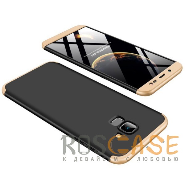 Фото Черный / Золотой GKK LikGus 360° | Двухсторонний чехол для Samsung J600F Galaxy J6 (2018) с защитными вставками