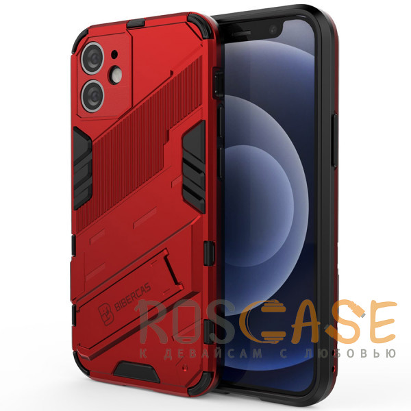 Фото Красный Megatron | Противоударный чехол-подставка для iPhone 11 с защитой камеры