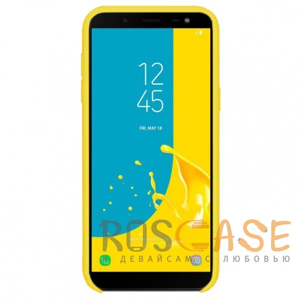 Фотография Желтый / Yellow Силиконовый чехол для Samsung J600F Galaxy J6 (2018) с покрытием soft touch