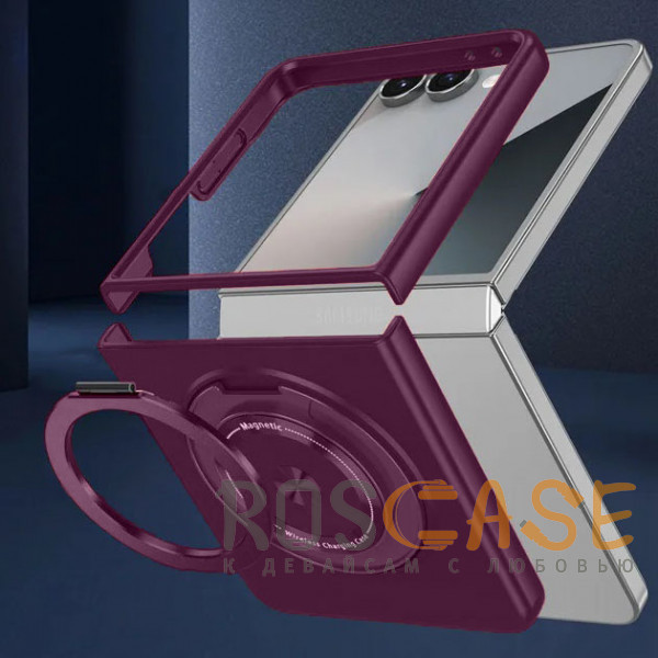 Изображение Бордовый Matte Shield Ring | Тонкий пластиковый чехол с кольцом Magsafe для Samsung Galaxy Z Flip 7