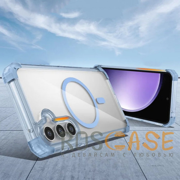 Изображение Синий Nature Magnetic | Прозрачный противоударный чехол с поддержкой MagSafe для Samsung Galaxy S24 FE