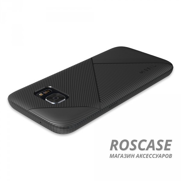 Фотография Черный Гибкий силиконовый чехол STIL Stone Edge с фактурным треугольным узором и рельефными гранями для Samsung G930F Galaxy S7