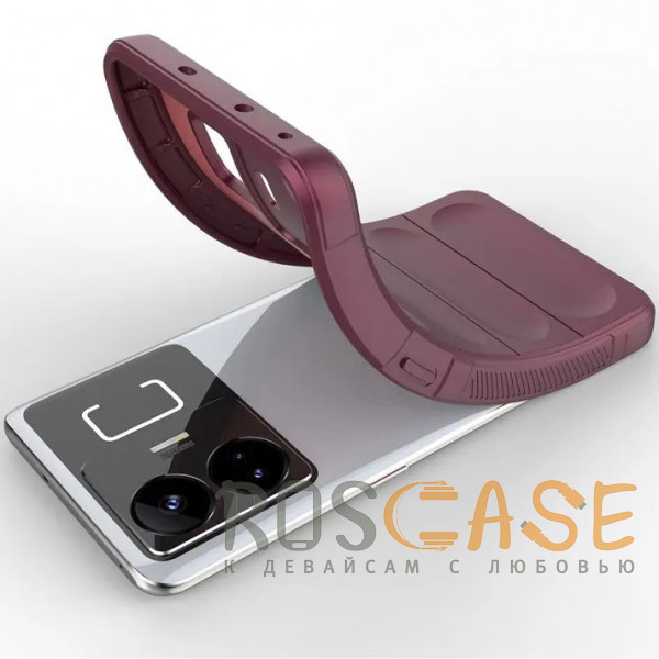 Фотография Бордовый Flex Silicone | Противоударный чехол для Realme GT Neo 5 / GT3 с защитой камеры и микрофиброй