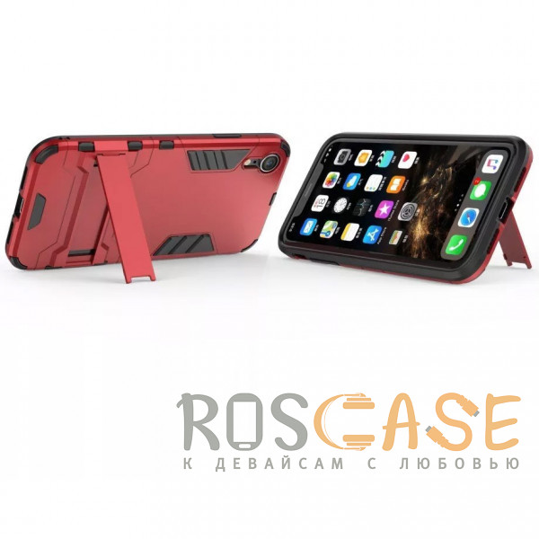 Изображение Красный Transformer | Противоударный чехол-подставка для iPhone XR с мощной защитой корпуса