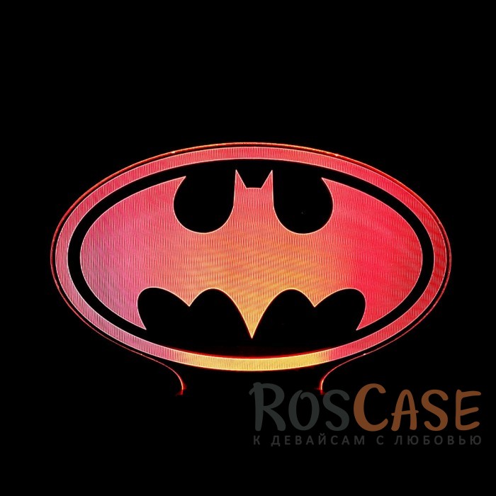 Фото Светодиодный 3D светильник-ночник с проекцией объемного изображения "Logo Batman"