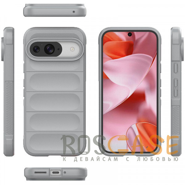 Фото Серый Flex Silicone | Противоударный чехол для Google Pixel 9 / 9 Pro с защитой камеры и микрофиброй