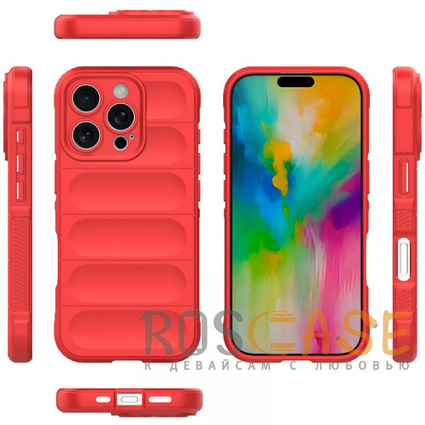 Фото Красный Flex Silicone | Противоударный чехол для iPhone 16 Pro с защитой камеры и микрофиброй