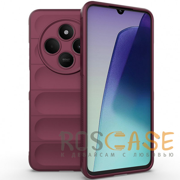 Фото Бордовый Flex Silicone | Противоударный чехол для Xiaomi Redmi 14C 4G / Poco C75 4G / Redmi A4 5G с защитой камеры и микрофиброй
