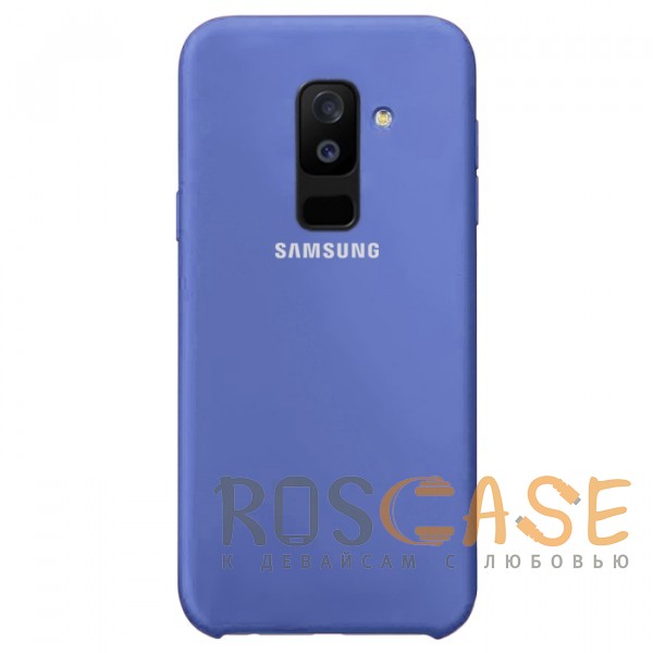 Фото Синий / Blue Силиконовый чехол для Samsung Galaxy A6 Plus (2018) с покрытием Soft Touch