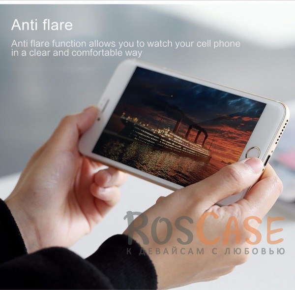 Изображение Белый Гибкое ударопрочное стекло Soft Edge 3D на весь экран с олеофобным покрытием "анти-отпечатки" для Apple iPhone 7 / 8 (4.7")