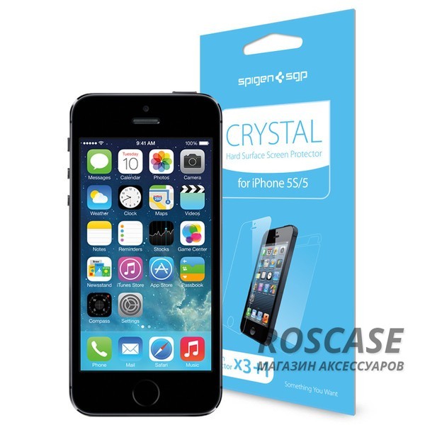 Фото Crystal / 041FL20165 Защитная пленка SGP Crystal CR (3 на экран + 1 на заднюю панель) для Apple iPhone 5/5S/SE