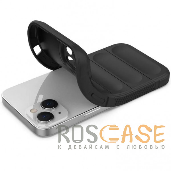 Фотография Черный Flex Silicone | Противоударный чехол для iPhone 14 с защитой камеры и микрофиброй