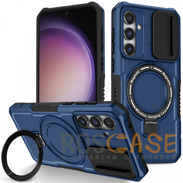 Фото Темно-синий CamShield MagSafe | Противоударный чехол для Samsung Galaxy S24 FE со шторкой для камеры