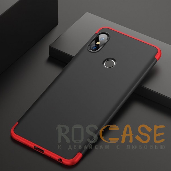 Изображение Черный / Красный GKK LikGus 360° | Двухсторонний чехол для Xiaomi Redmi Note 5 Pro / Note 5 (2 камеры) с защитными вставками