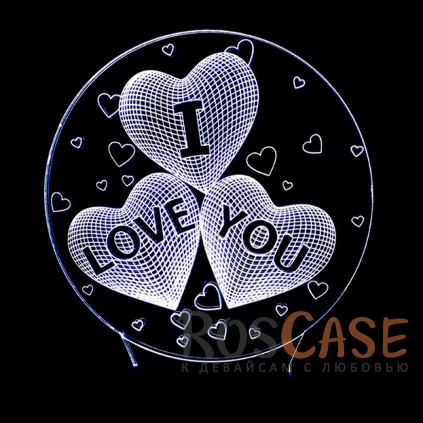 Фотография I Love You Светодиодный 3D светильник-ночник с проекцией объемного изображения "I Love You"