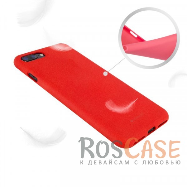 Фотография Красный Гибкий матовый защитный чехол Mercury Soft Feeling Jelly с поверхностью Soft-Touch для Apple iPhone 7 plus / 8 plus (5.5")