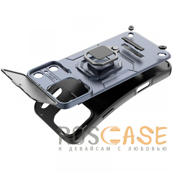 Фото Зеленый Transformer Ring Holder | Противоударный чехол с кольцом и шторкой камеры для iPhone 17 Pro Max