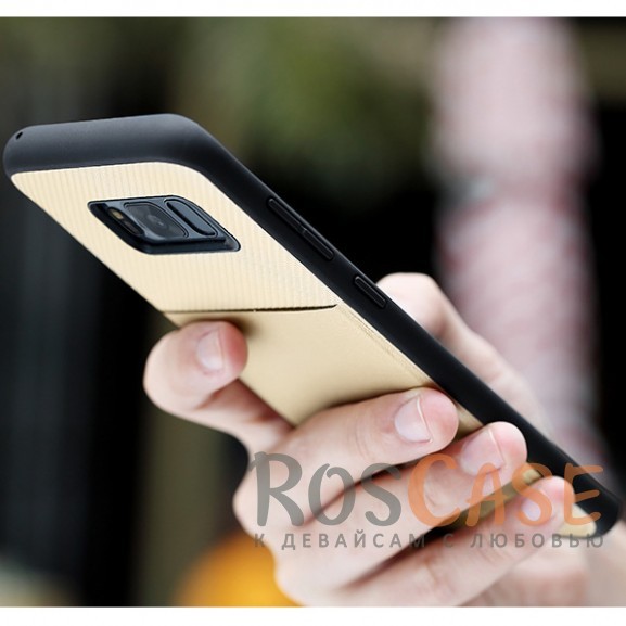 Изображение Золотой / Gold ROCK Cana | Чехол для Samsung G955 Galaxy S8 Plus с внешним карманом для визиток
