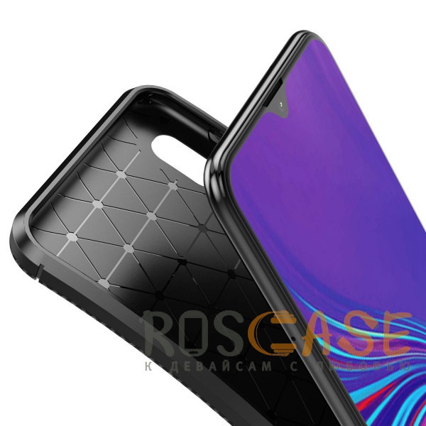 Фото Черный Силиконовый матовый чехол с текстурой Карбон для Samsung Galaxy A10 / M10