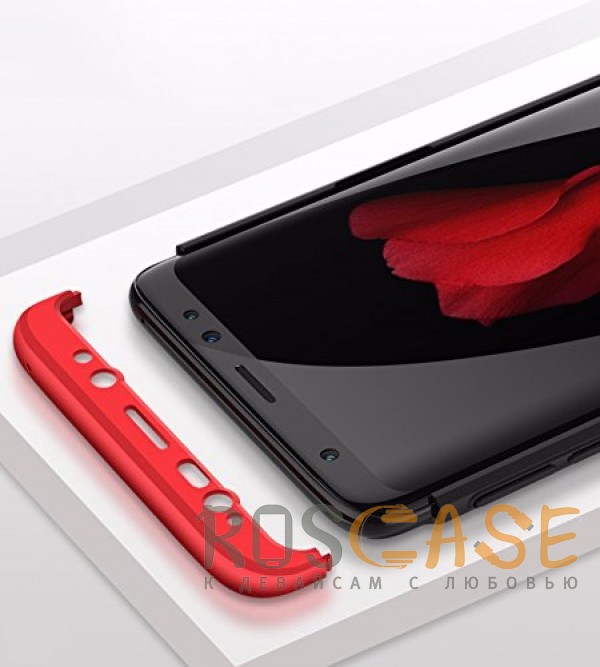 Изображение Черный / Красный GKK LikGus 360° | Двухсторонний чехол для Samsung Galaxy S9 Plus с защитными вставками