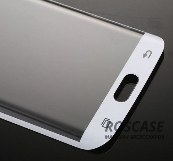 Фото Белый Противоударное закаленное стекло 0.2mm с защитой на весь экран Samsung G925F Galaxy S6 Edge (2.5D)
