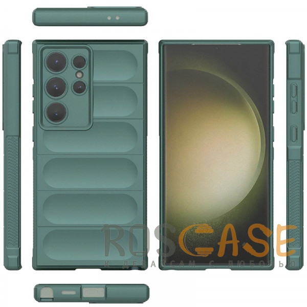 Изображение Зеленый Flex Silicone | Противоударный чехол для Samsung Galaxy S24 Ultra с защитой камеры и микрофиброй