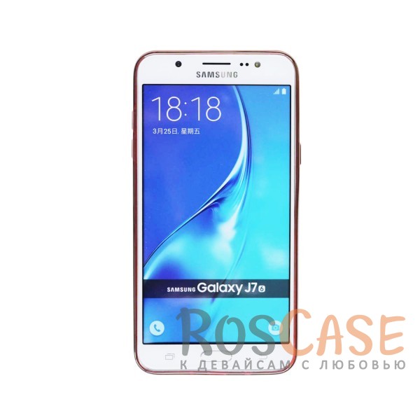 Изображение Розовый Силиконовый чехол для Samsung J710F Galaxy J7 (2016) с глянцевой окантовкой