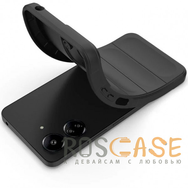 Фотография Черный Flex Silicone | Противоударный чехол для Xiaomi Redmi 13C / Poco C65 4G с защитой камеры и микрофиброй