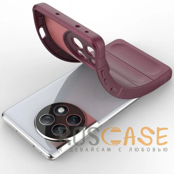 Фотография Бордовый Flex Silicone | Противоударный чехол для OnePlus Ace 2 Pro с защитой камеры и микрофиброй