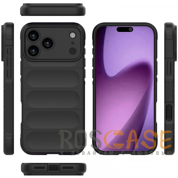 Фото Черный Flex Silicone | Противоударный чехол для iPhone 17 Pro Max с защитой камеры и микрофиброй