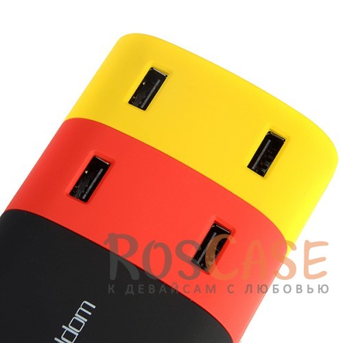 Фото Черный / Желтый / Красный Earldom | Сетевое зарядное устройство 4-USB 5V 2.1A
