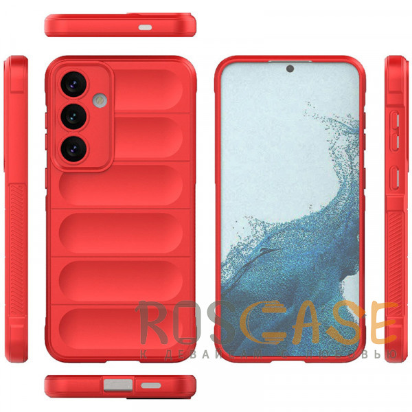 Изображение Красный Flex Silicone | Противоударный чехол для Samsung Galaxy S24 Plus с защитой камеры и микрофиброй
