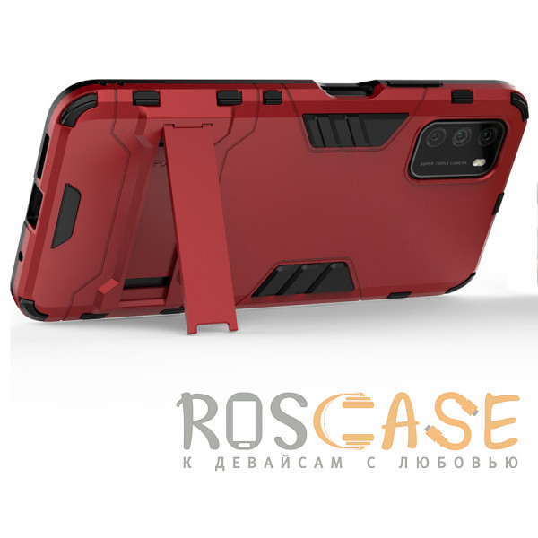 Изображение Красный Transformer | Противоударный чехол-подставка для Xiaomi Poco M3 с мощной защитой корпуса