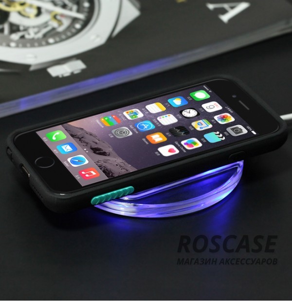 Фотография Черный / Черный Прорезиненный чехол с модулем беспроводной зарядки для Apple iPhone 6/6s (4.7")