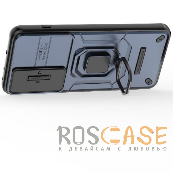 Фотография Темно-синий Transformer Ring Holder | Противоударный чехол с кольцом и шторкой камеры для OnePlus Nord 5 5G / Ace 5 Ultra