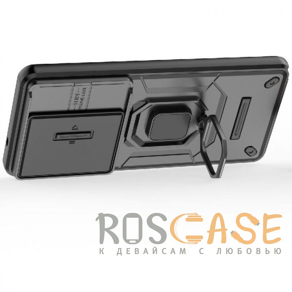 Фотография Черный Transformer Ring Holder | Противоударный чехол с кольцом и шторкой камеры для Samsung Galaxy S26 Ultra