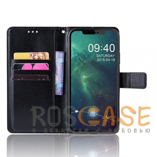 Изображение Черный Глянцевый чехол кошелек подставка для iPhone 12 Pro Max с магнитной защелкой