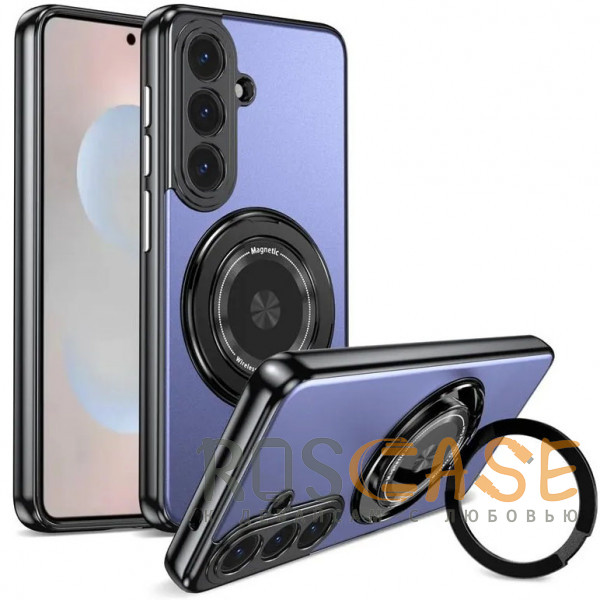 Фото Синий Чехол с кольцом Magsafe и алюминиевой вставкой для Samsung Galaxy S26 Plus